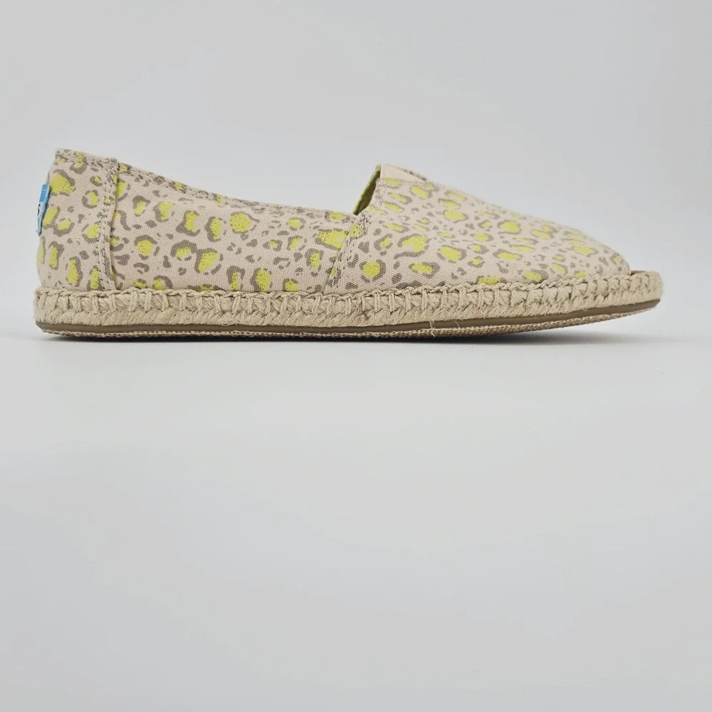 TOMS Alpargata Open Toe Sandals Limeade Leopard Print Women's 8.5 EUR 39‎